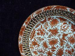 Pr 19C Antique Chinese export Sacred Birds & Butterflies porcelain fruit plates