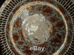 Pr 19C Antique Chinese export Sacred Birds & Butterflies porcelain fruit plates