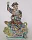 Qing Dynasty Caishen God Of Wealth Seated On Tiger Chinese Porcelain Statue