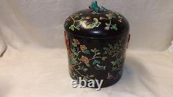 Qing Dynasty Ceramic Pottery Canister w Lid Great QingTong Zhi Period Lidded 2