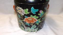 Qing Dynasty Ceramic Pottery Canister w Lid Great QingTong Zhi Period Lidded 2