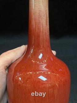 Qing, Early period Copper-red-glazed lang yao porcelain vase/