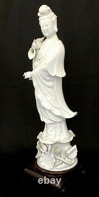Quan Yin 16Large Blanc De Chine Chinese Porcelain Statue Guanyin Kwanyin