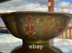 Rare Vintage Signed Asian Antique Famille Rose Medallion Chinese Bowl