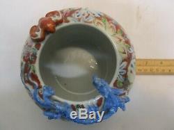 Republic Period / Vintage Chinese Famille Rose Porcelain Vase with Dragon n Bat