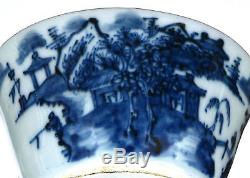 Set of 8 19th Centur Chinese Blue & White Porcelain Tea Bowl Cup Figure Figurine