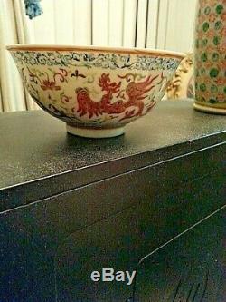 VERY FINE enameled chinese antique PORCELAIN BOWL! MARKED