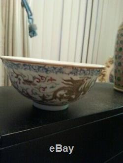 VERY FINE enameled chinese antique PORCELAIN BOWL! MARKED