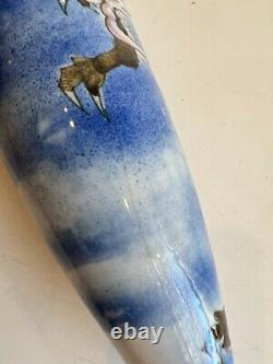 Vintage Chinese Porcelain Conical Cone Wall Pocket Vase, Handpainted Dragon, 13