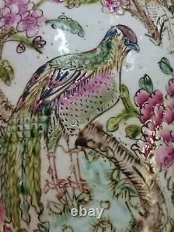 Vintage Chinese Unique Old Hand Painted Porcelain Vase 16.5H