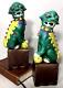 Vintage Pair Of Chinese Wucai Porcelain Foo Dogs Figurines Bookends 10.25 Tall
